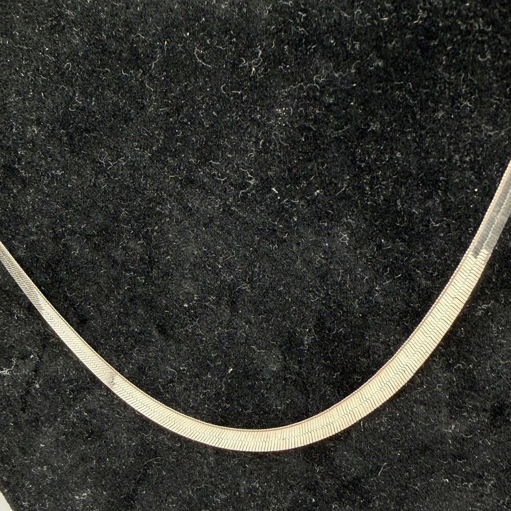 Vintage 925 Sterling Silver Herringbone Chain Necklace 20" 11.2g
